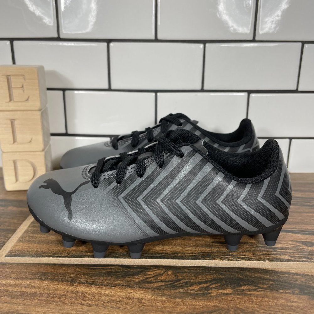Puma Tacto II FG AG Jr Little Boys Size 11 Shoes Gray Black Soccer Futbol Cleats